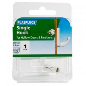 Plasplug Single Hollow Door Hook